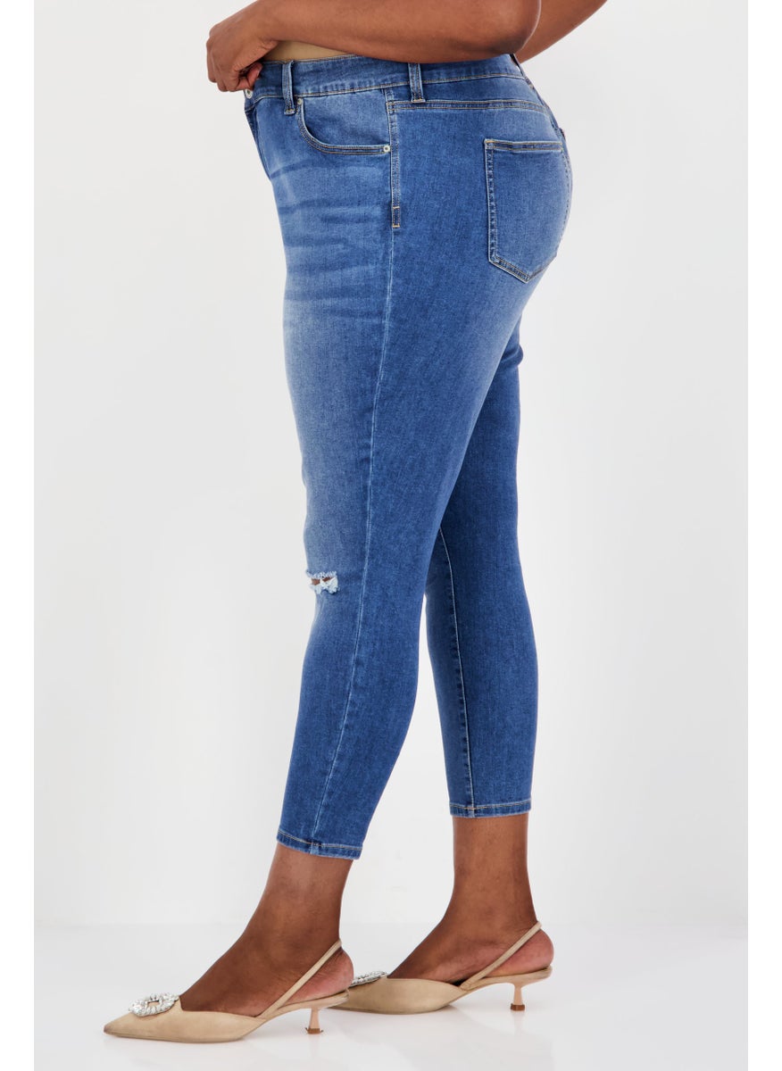 Women Plus Size Wash Stretchable Denim, Blue - pzsku/Z102543EC42E2262FA1F9Z/45/_/1738160403/a5b64c95-2812-49a9-8de7-a243744fbe89