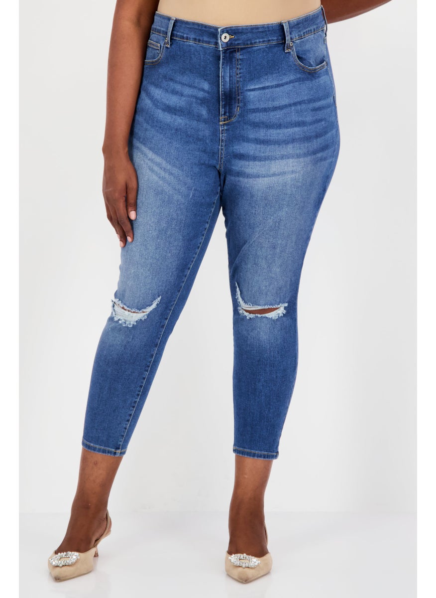 Women Plus Size Wash Stretchable Denim, Blue - pzsku/Z102543EC42E2262FA1F9Z/45/_/1738160406/c966019d-5977-4ee4-82c9-a4229c0b789e