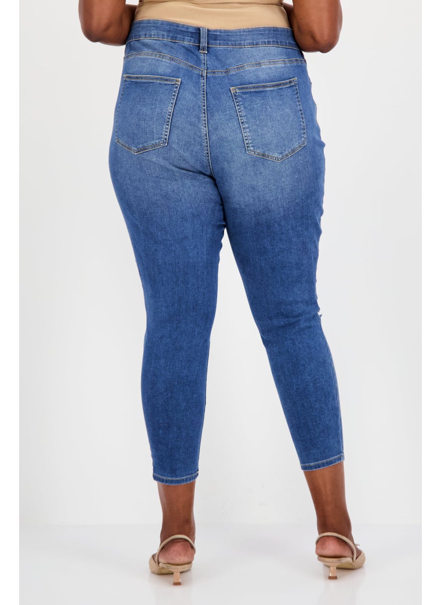 Women Plus Size Wash Stretchable Denim, Blue - pzsku/Z102543EC42E2262FA1F9Z/45/_/1739715425/7c331191-27d6-4972-aa4d-280463d36f43