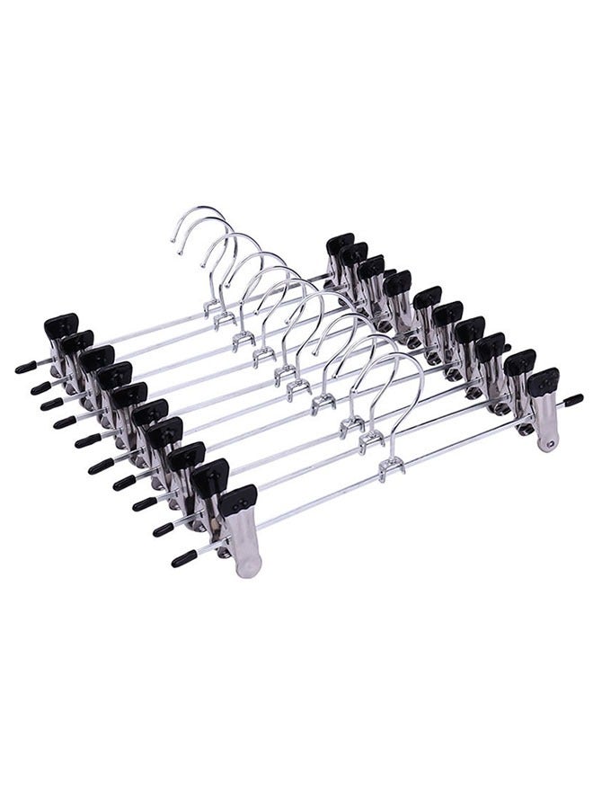 12 Inch Metal Trouser Hangers,With Adjustable Non-Slip Clips Hangers  10-Pieces  - Image 1
