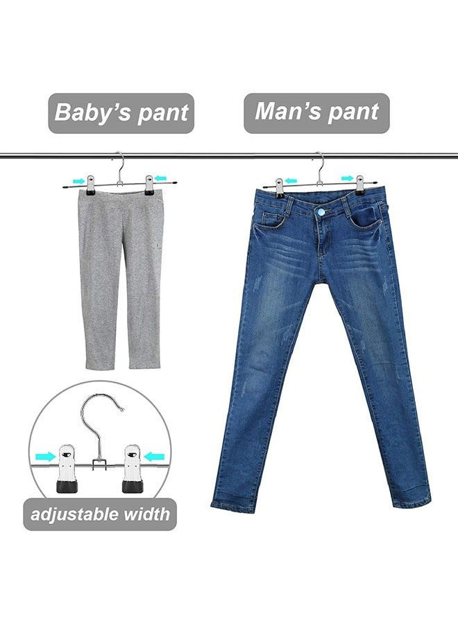 12 Inch Metal Trouser Hangers,With Adjustable Non-Slip Clips Hangers  10-Pieces  - Image 3