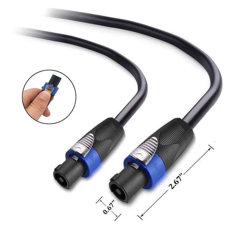 ROCMUZZK 2 Pack 100ft Pro Speakon to Speakon Cable, Pair 12AWG Patch Cords, Professional Speakon Audio Cable Cord with NL4FC Connectors - Image 2