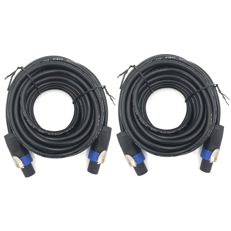 ROCMUZZK 2 Pack 100ft Pro Speakon to Speakon Cable, Pair 12AWG Patch Cords, Professional Speakon Audio Cable Cord with NL4FC Connectors - Image 1