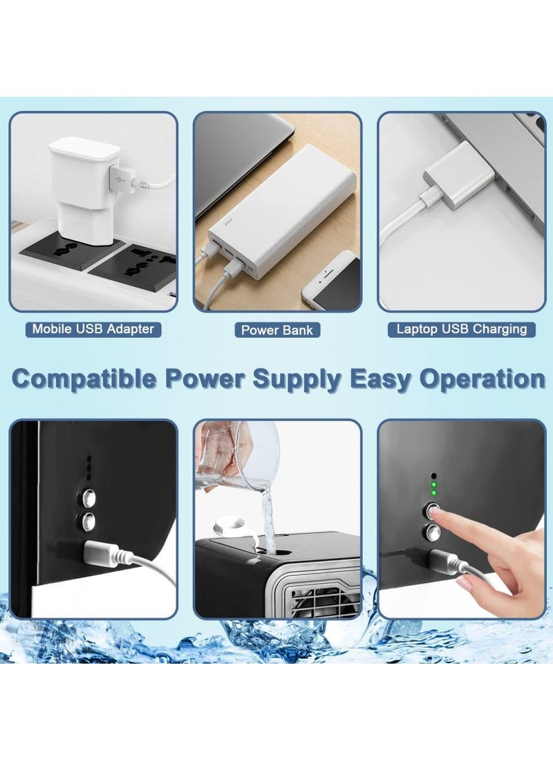 Cool Baby COOLBABY Portable Air Conditioner Personal Cooling Fan Large Capacity Water Tank Silent Mini Air Conditioner Desktop Fan Suitable for Home Bedroom Travel and Office [Energy Class A]  - Image 4
