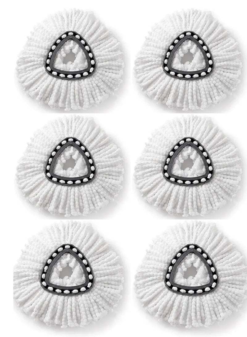 Zalcoon Spin Mop Heads Replacement Compatible with Vileda / O-cedar Easy Wring , Spin Mop Head Replacement for Floor Cleaning, Blue-White Color,Triangle Shape (Pack of 6 Pieces) - Image 1