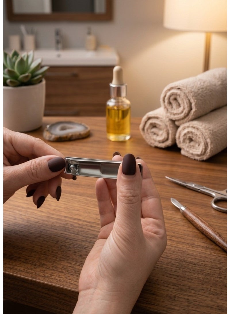 قصافة أظافر بتصميم احترافي من الفولاذ المقاوم للصدأ اليدين والقدمين، مناسبة للرجال والنساء للاستخدام المنزلي اليومي (فضي) - Image 4