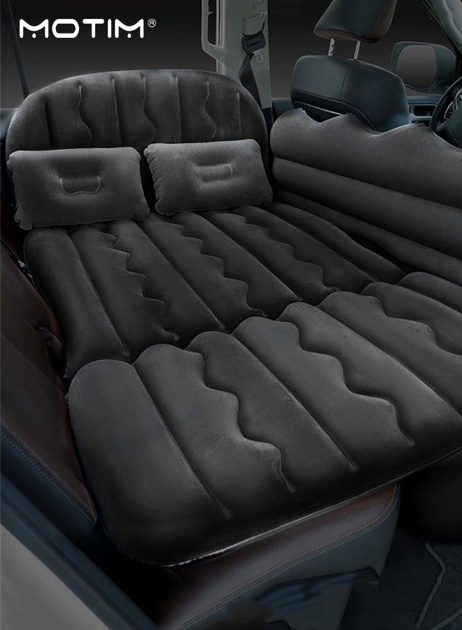 Motim Car Inflatable Mattress, 130*80CM, Folding Car Bed with Pillows and Inflatable Pump, Thickened Flocking Travel Car Sleeping Air Bed Cushion, Fits Most Car Models  - Image 2