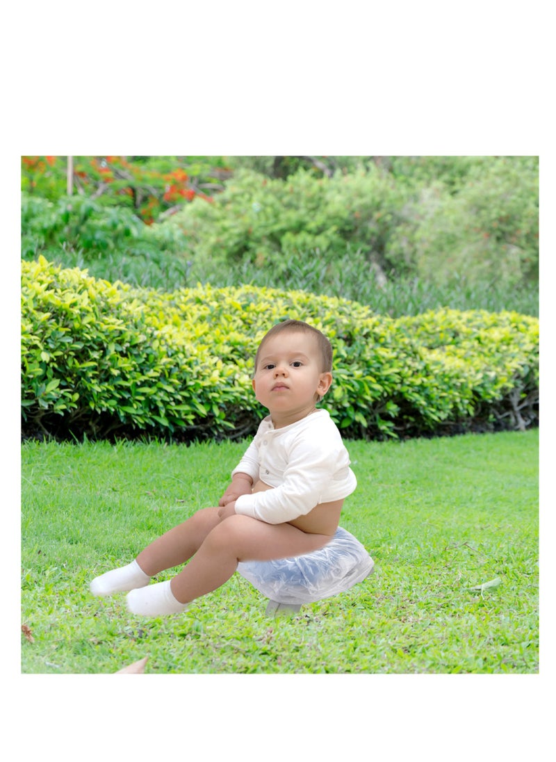 BabyJem Babyjem Portable Baby Potty Seat, 1+ Year, Blue - Easy-Opening, Non-Slip Feet, Super Absorbent, Disposable Bags, Hygienic Area - Padded Bag & Double-Stage Opening Feet  - Image 2