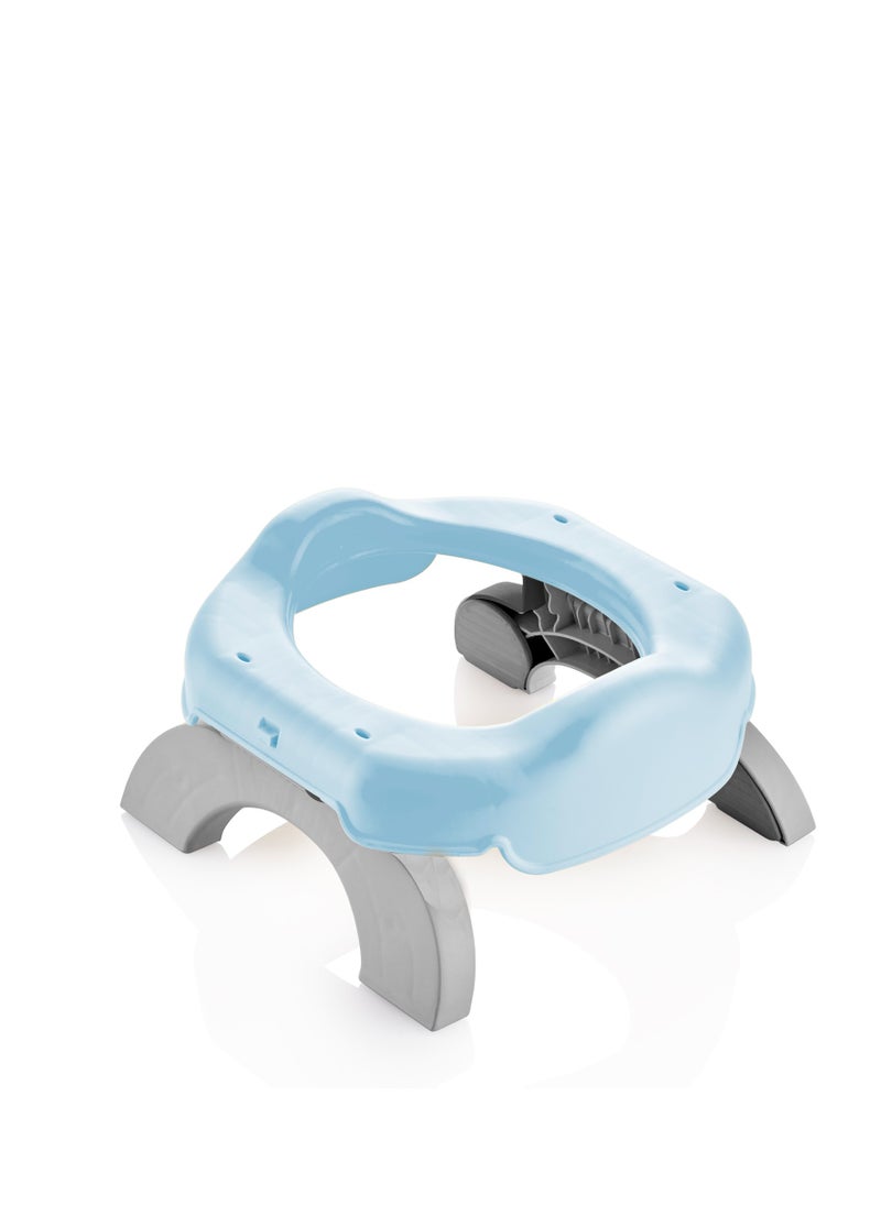 BabyJem Babyjem Portable Baby Potty Seat, 1+ Year, Blue - Easy-Opening, Non-Slip Feet, Super Absorbent, Disposable Bags, Hygienic Area - Padded Bag & Double-Stage Opening Feet  - Image 1