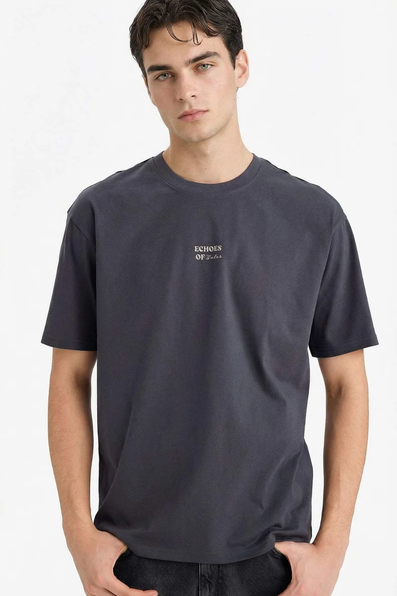 DeFacto Boxy Fit Printed Cotton T-Shirt