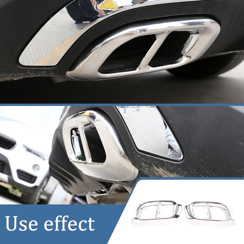YUECHI Stainless Steel Exhaust Pipe Tail Cover Trim for Mercedes Benz GLE 350 GLE 450 GLC GLS 2020 - Image 2