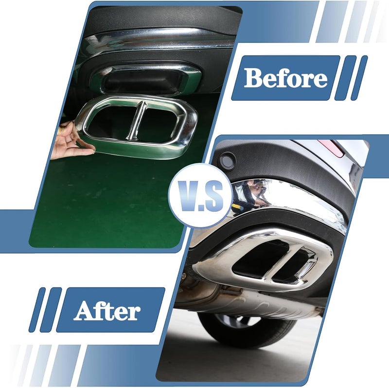 YUECHI Stainless Steel Exhaust Pipe Tail Cover Trim for Mercedes Benz GLE 350 GLE 450 GLC GLS 2020 - Image 5