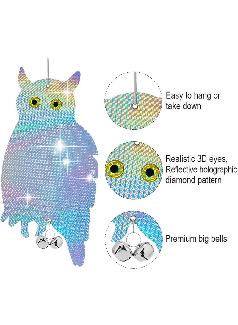 FengSVMA Bird Scare Device, Hanging Reflector Board to Scare Bird Away, Reflective Owl Scarecrow Keep Bird Away from Garden, Patio, Windows, Balcony, Orchard - Image 5