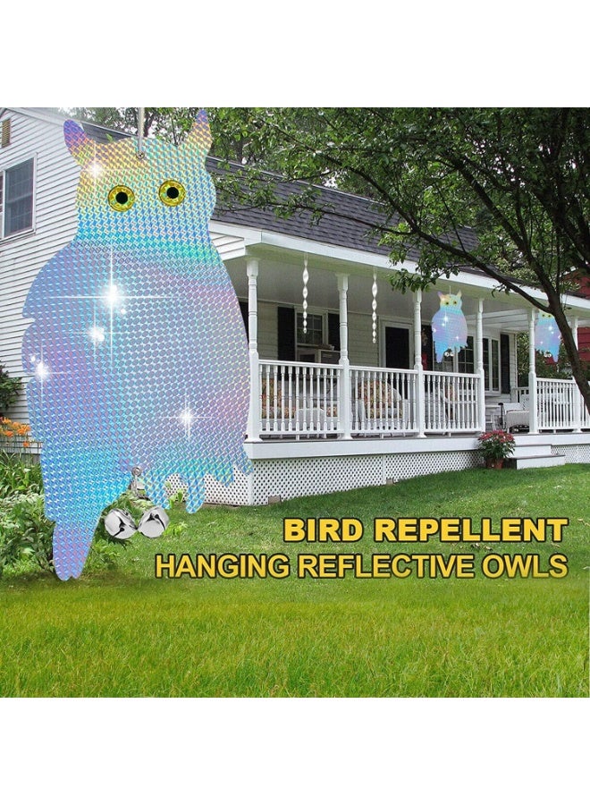 FengSVMA Bird Scare Device, Hanging Reflector Board to Scare Bird Away, Reflective Owl Scarecrow Keep Bird Away from Garden, Patio, Windows, Balcony, Orchard - Image 3