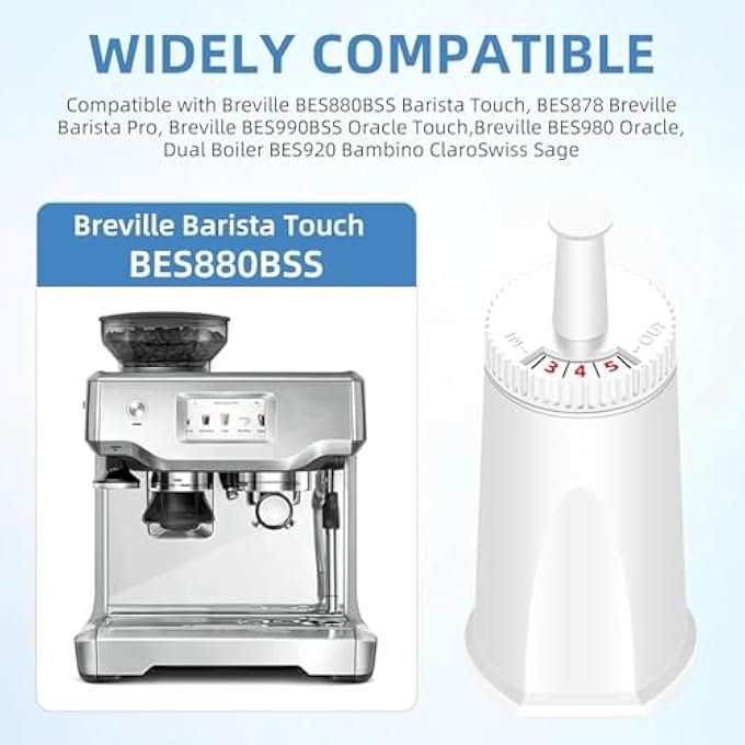 YOOJ Replacement Water Filter For Breville Espresso Machine Fit For Breville Barista Touch Bes880 Barista Pro Bes878 Oracle Bes980 Dual Boiler Bes920 Bambino Claroswiss Sage 2Pcs - Image 3
