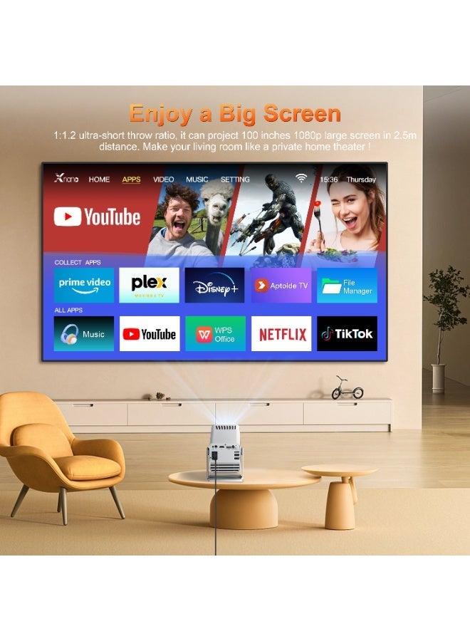 Xnano HM103 Portable Projector Auto Focus Bluetooth 5.2 Wi-Fi 6 Smart Projector Full HD Native 1080P Rotating 270° - Image 5