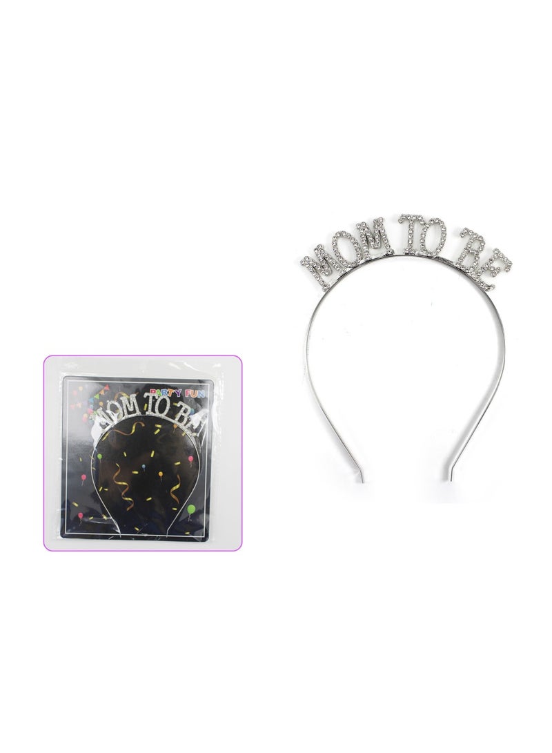 PARTY FUN Mom to Be Silver Metal Crown 1 Pcs Elegant Expectations in Silver Splendor - Image 2