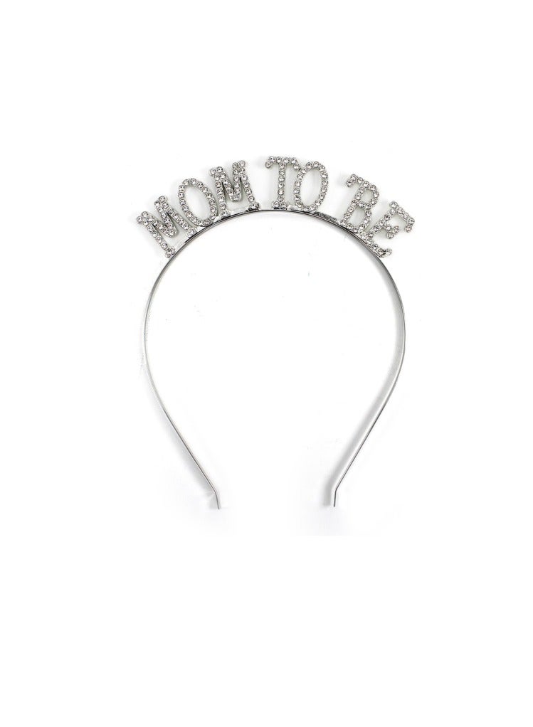 PARTY FUN Mom to Be Silver Metal Crown 1 Pcs Elegant Expectations in Silver Splendor - Image 1