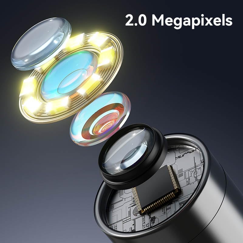 Microware ميكروسكوب رقمي USB نوع-C و Lightning، كاميرا فحص USB محمولة 50x-1600x تكبير، ميكروسكوبات جيب محمولة مع 8 مصابيح LED وحامل، متوافقة مع iPhone و Android - Image 2