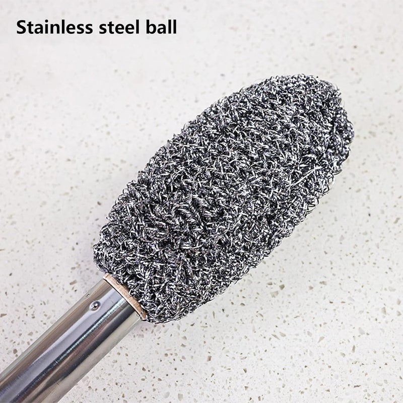 MAHNTMART Long Handle Steel Wire Brush for Bottles, Glassware, and Tight Spaces - Perfect for Household, Bathroom, and Kitchen Use(Pack of 1) - Image 3