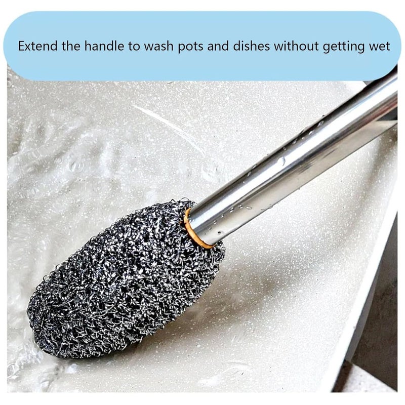 MAHNTMART Long Handle Steel Wire Brush for Bottles, Glassware, and Tight Spaces - Perfect for Household, Bathroom, and Kitchen Use(Pack of 1) - Image 4