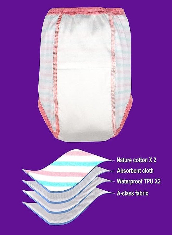 MOPPETS Cotton Baby Girls Potty Training Pants/Padded Panty Nappy (TRAINER 2-3 Yrs) PACK OF 4 - Image 3