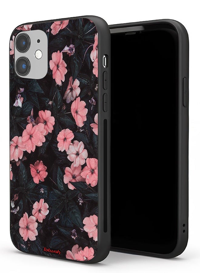 Tolwak Apple iPhone 11 Protective Case Peach Small Roses - Image 1