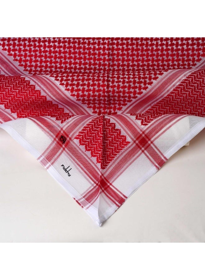 FIDCHY Sumo F2 Shemagh – Premium Red & White Cotton – Classic Elegant Design with Superior Stability - Image 1