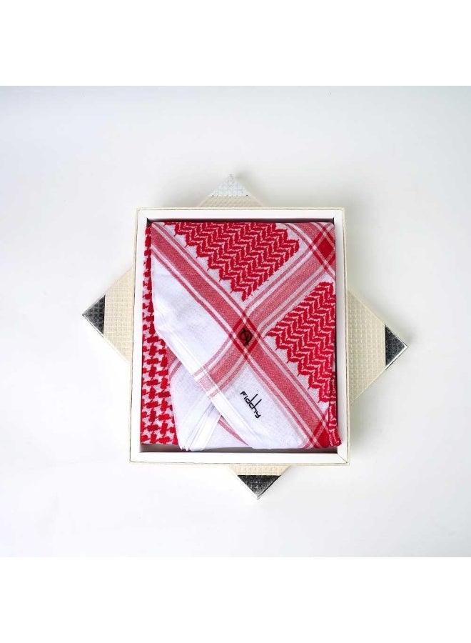 FIDCHY Sumo F2 Shemagh – Premium Red & White Cotton – Classic Elegant Design with Superior Stability - Image 2