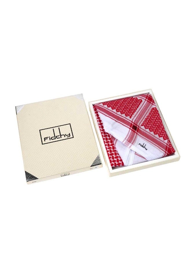 FIDCHY Sumo F2 Shemagh – Premium Red & White Cotton – Classic Elegant Design with Superior Stability - Image 3