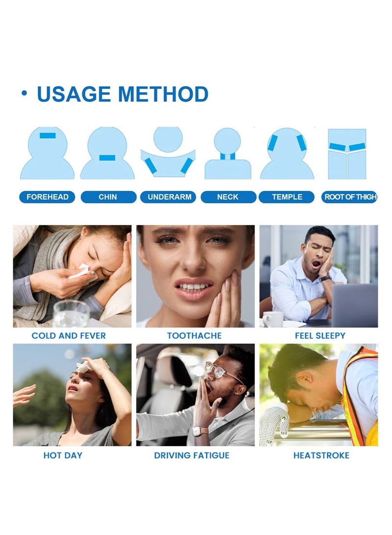 Sumifun 20 Pcs Cooling Gel Patches, For Relieve Fever, Headache and Toothache, For Outdoor Travel and Daily Life at Home - Image 4