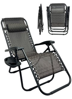 RENOVO 2 Piece Patio Chaise Lounges Chair gravity chair with adjustable backrest and footrest Sunlounger for Poolside Backyard and Beach  - Image 2