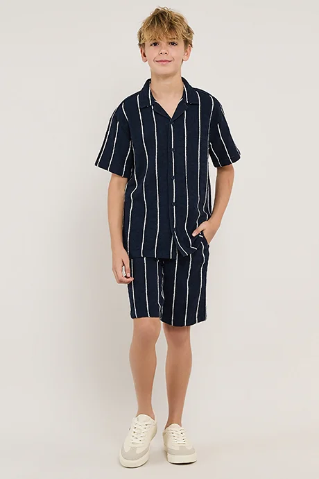 R&B Striped Shorts with Drawstring Waist