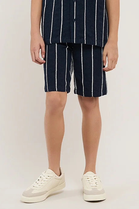 R&B Striped Shorts with Drawstring Waist