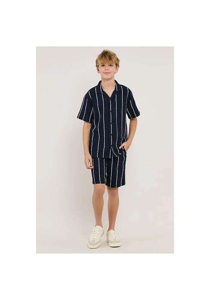 أر أند بي Striped Shorts with Drawstring Waist