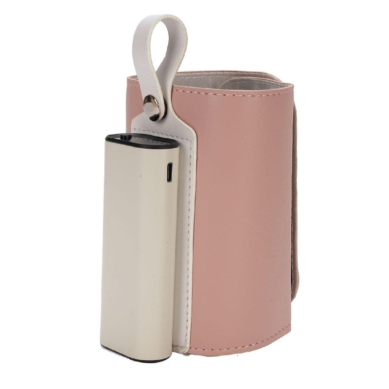 Portable USB Baby Bottle Warmer 21 Adjustable Temperature Settings Travel Pink PU Material - Image 1