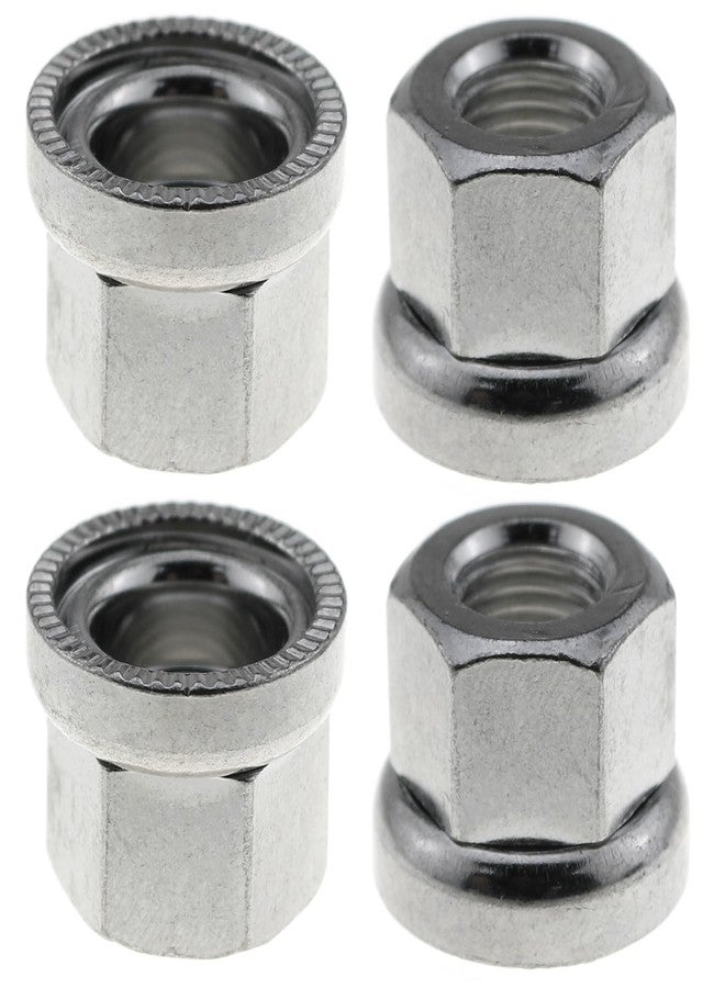 LUORNG 4PCS Silver M9 Bicycle Alloy Steel Hub Nut Front Axle Nut Flange Nut Bicycle DIY Modification Part for Fixing Bicycle Gears - Image 1