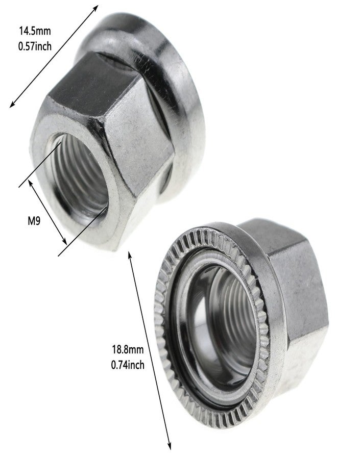 LUORNG 4PCS Silver M9 Bicycle Alloy Steel Hub Nut Front Axle Nut Flange Nut Bicycle DIY Modification Part for Fixing Bicycle Gears - Image 3