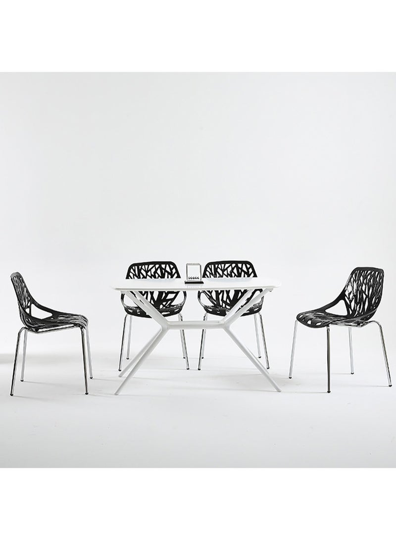 UNIVERSAL Black Dining chair with metal legs Set of 4 Mid-century Modern Dining chair Ergonomically for Restaurant Dining room Bedroom Living room Office Balcony 55 * 55 * 80CM - Image 3