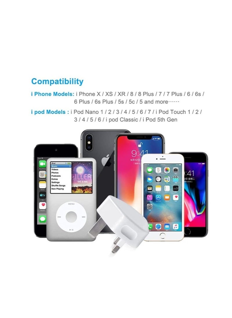 Generic - 5V 1A USB Charger Cable and Plug Compatible for iPhone 5S/6/6S/6 Plus/6S Plus/7/7 Plus/8/8 Plus/XS/X/XS Max/11/XR/iPod - Image 1