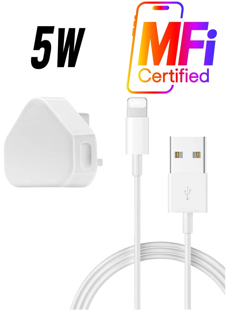 Generic - 5V 1A USB Charger Cable and Plug Compatible for iPhone 5S/6/6S/6 Plus/6S Plus/7/7 Plus/8/8 Plus/XS/X/XS Max/11/XR/iPod - Image 1