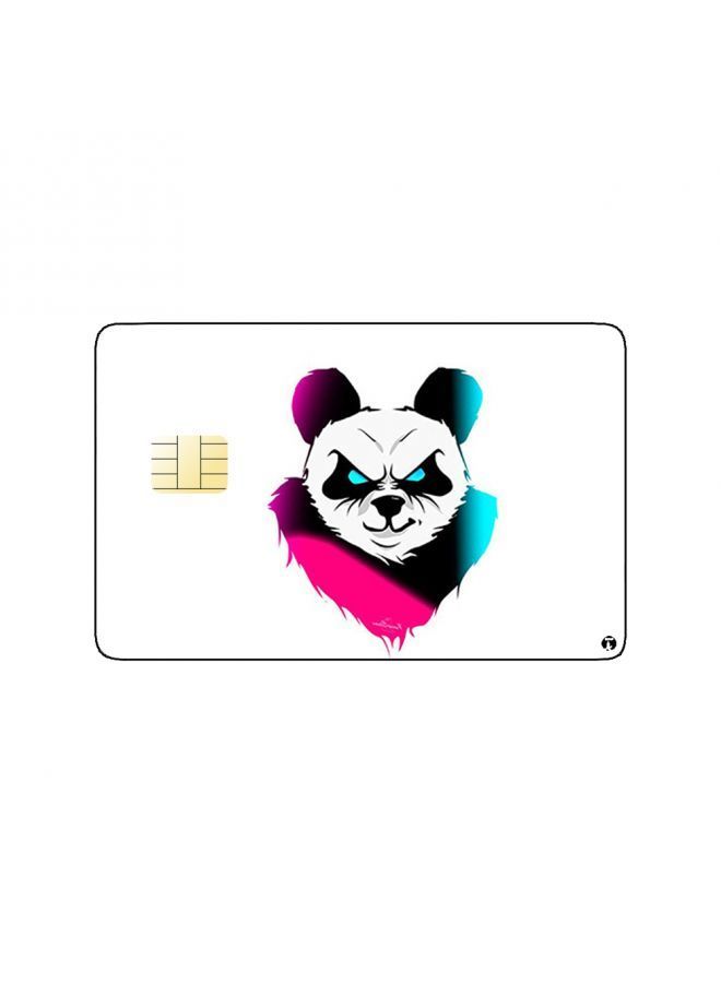RKN PRINTED BANK CARD STICKER Scary Colorful Panda Drawing - Image 2