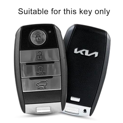 KEYCEPT Tristar Key Cover for Kia Seltos | Kia Sonet | Kia Carens | Facelift in Year 2019, 2020, 2021, 2022 Compatible for 4 Button Smart Key with Keychain. (Type 2, Black) - Image 2