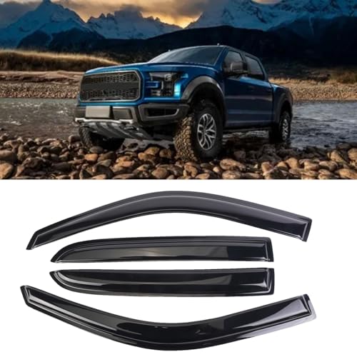 SONTIAN Window Visor Tapeon Side for 20092014 Ford F150 SuperCrew Window Deflectors for Trucks Rain Guards Window Visors for Cars Vent Deflector 4 pcs 94155