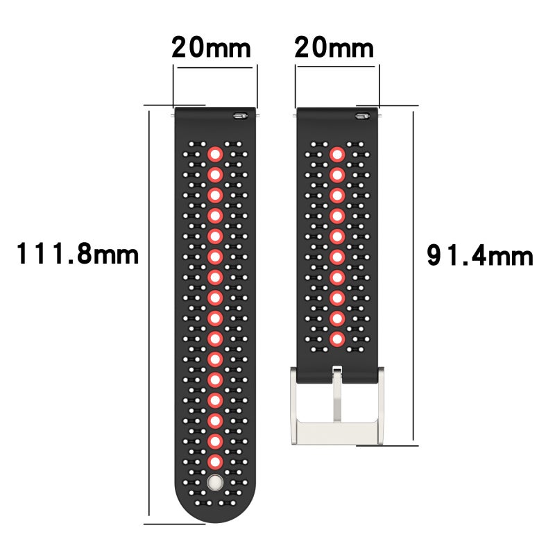S-TOP For Garmin Move 3 20mm Silicone Watch Band(Grey Black) - Image 3