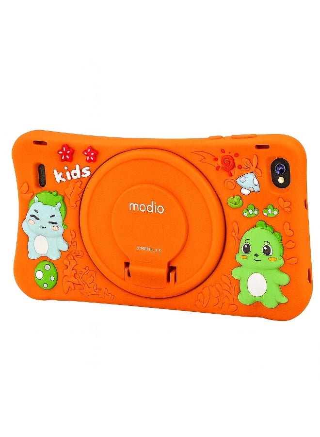 MODIO TAB Modio M796 Kids Tablet – 7 Inch HD Display, Android 13, 6GB RAM + 256GB Storage, 4000mAh Battery, Dual Camera, Single SIM, Cartoon Silicone Case (Orange) - Image 2