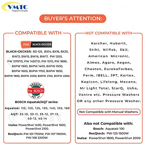 VMTC Car Kit Compatible with Black & Decker Car High Pressure Washer - Image 5