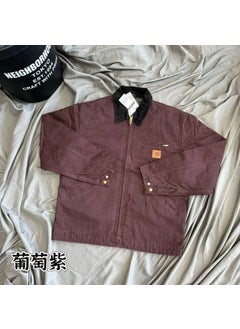 Vintage Style J97 Heavy Duty American Washing Jacket Canva Loose Fit Plus Size Special Occasion Jacket Rare Color Grape purple