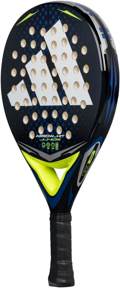 Adidas Arrow Hit Junior White/Blue Padel Racket - Lightweight Performance Racquet For Control, Power & Comfort - White/Blue - Image 3