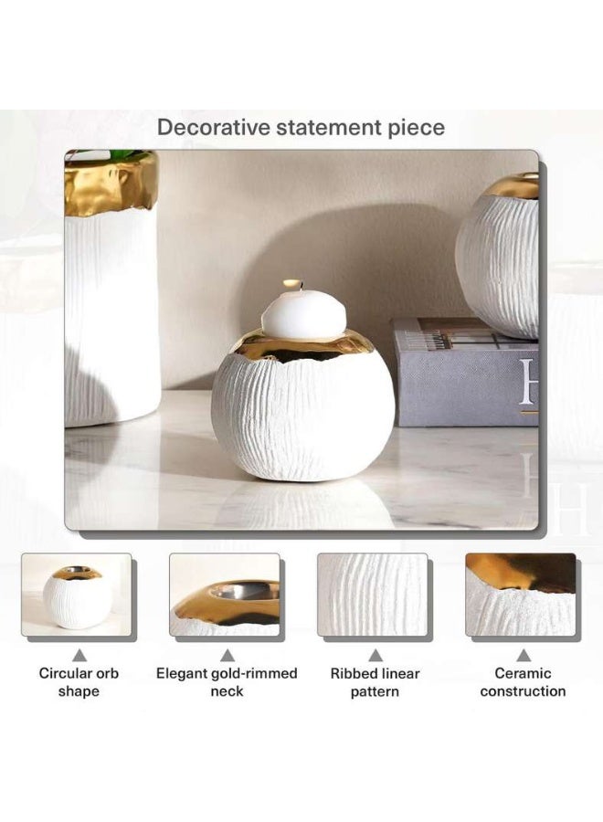 Pan Home حامل شمعة سيراميكي بتصميم لونين - أبيض - Image 4